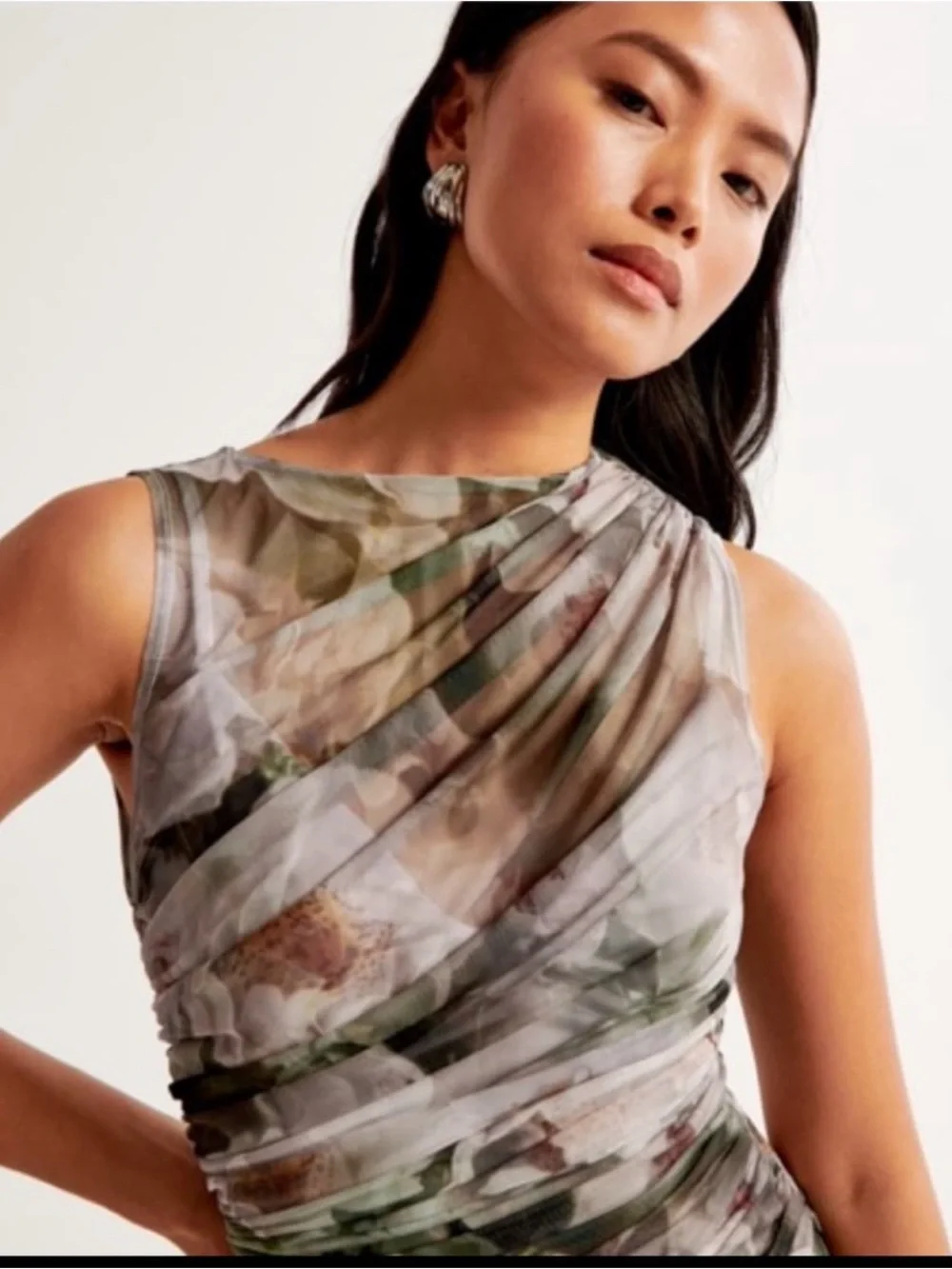 Abercrombie and Fitch floral mesh maxi dress size large